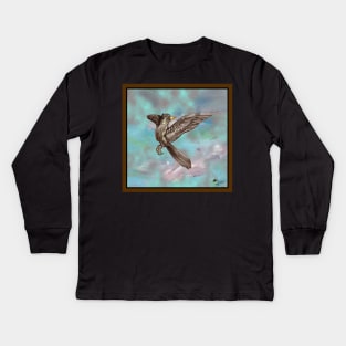 Bird in the Hand Veterinary exotic birds hands woman girl female feminine grey songbird nature lover loves avian Hummingbird Brown Blue Green Kids Long Sleeve T-Shirt